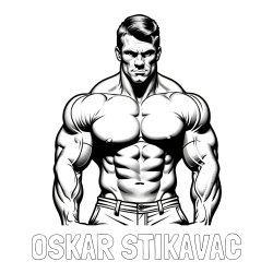 Online izdelana pobarvanka - Pobarvanka imena OSKAR STIKAVAC in pobarvanka bodybuilder-ja
