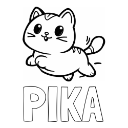 Online izdelana pobarvanka - Pobarvanka imena PIKA in pobarvanka prikupne mačke med tekom