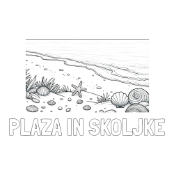 Online izdelana pobarvanka - Pobarvanka imena PLAŽA IN SKOLJKE in pobarvanka morja in plaže