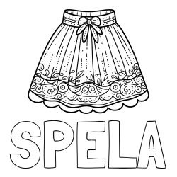 Online izdelana pobarvanka - Pobarvanka imena ŠPELA in pobarvanka ženskega krila