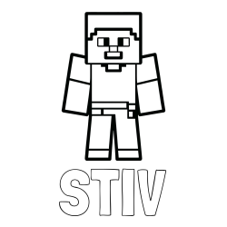 Pobarvanka imena STIV in pobarvanka Minecraft figurice