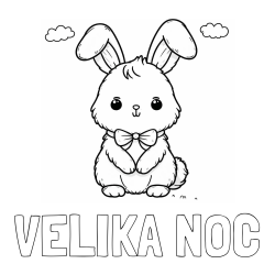 Online izdelana pobarvanka - Pobarvanka imena VELIKA NOČ in pobarvanka prikupnega zajčka