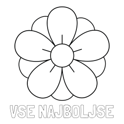 Online izdelana pobarvanka - Pobarvanka imena VSE NAJBOLJŠE in pobarvanka lepega cveta