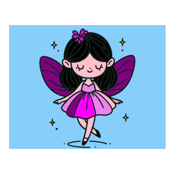 Pobarvana pobarvanka - Enostavna pobarvanka čarobne vile