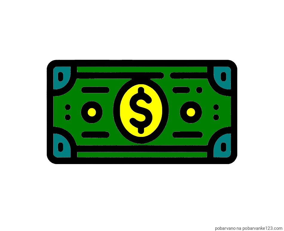 POBARVANA POBARVANKA - Otroška pobarvanka bankovca