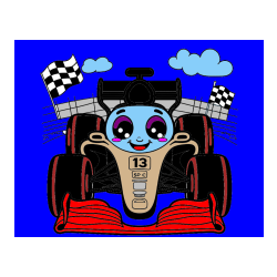 Pobarvana pobarvanka - Otroška pobarvanka FORMULA 1