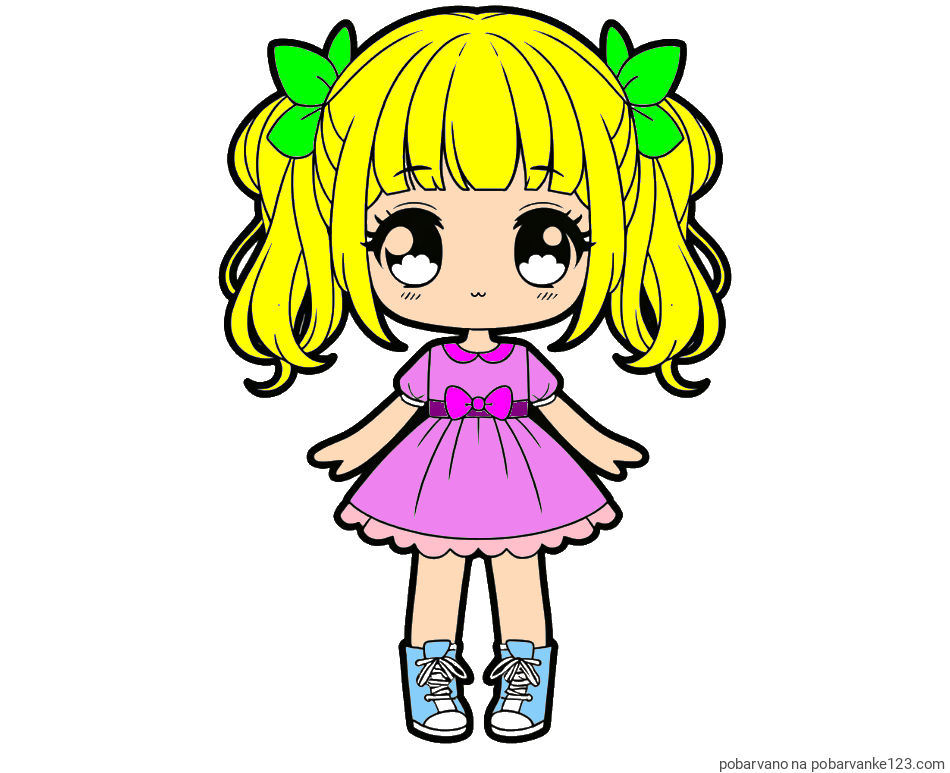 POBARVANA POBARVANKA - Pobarvanka anime punčke