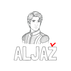 Pobarvana pobarvanka - Pobarvanka imena ALJAŽ in pobarvanka princa