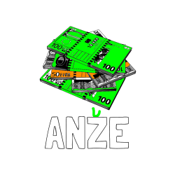 Pobarvana pobarvanka - Pobarvanka imena ANZE in pobarvanka evrskih bankovcev