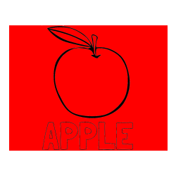 POBARVANA POBARVANKA - Pobarvanka imena APPLE in otroška pobarvanka jabolke