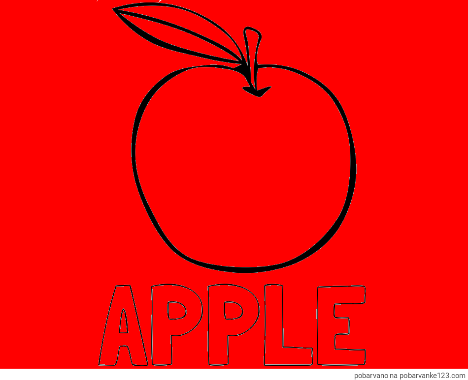 POBARVANA POBARVANKA - Pobarvanka imena APPLE in otroška pobarvanka jabolke