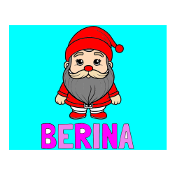 Pobarvana pobarvanka - Pobarvanka imena BERINA in otroška pobarvanka ljubkega Božička