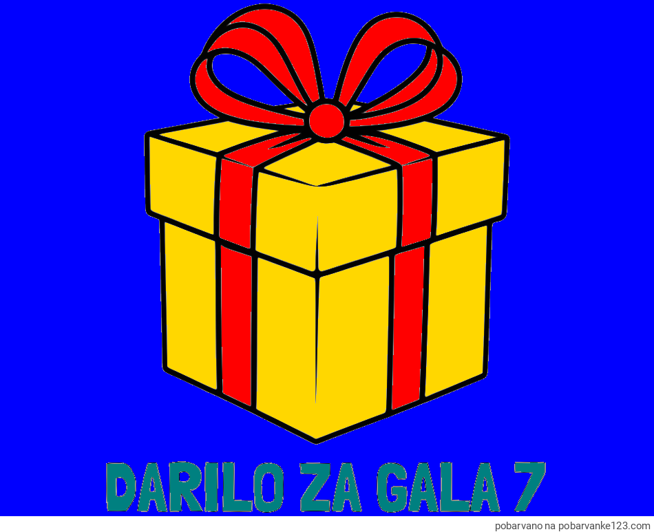 POBARVANA POBARVANKA - Pobarvanka imena DARILO ZA GALA 7 in pobarvanka preprostega darila