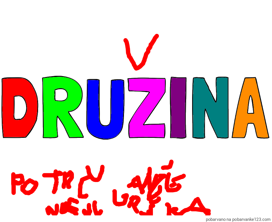 POBARVANA POBARVANKA - Pobarvanka imena DRUŽINA