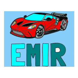 Pobarvana pobarvanka - Pobarvanka imena EMIR in Športni avtomobil