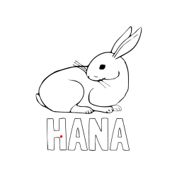 Pobarvana pobarvanka - Pobarvanka imena HANA in pobarvanka zajčka, ki je nekaj opazil