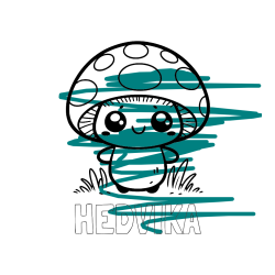 Pobarvana pobarvanka - Pobarvanka imena HEDVIKA in otroška pobarvanka gobe