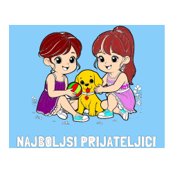 Pobarvana pobarvanka - Pobarvanka imena NAJBOLJŠI PRIJATELJICI in pobarvanka prijateljic s kužkom