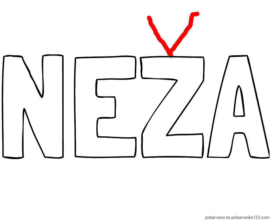 POBARVANA POBARVANKA - Pobarvanka imena NEŽA