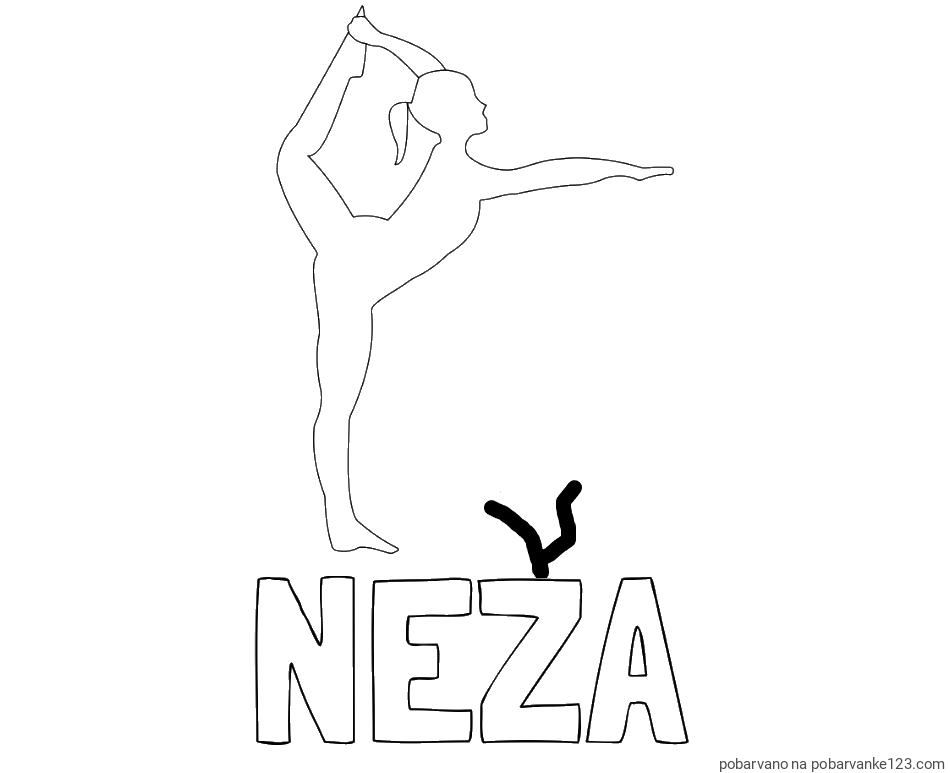 POBARVANA POBARVANKA - Pobarvanka imena NEŽA in pobarvanka baletke med ogrevanjem