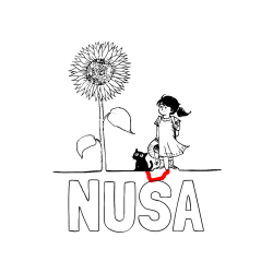 Pobarvana pobarvanka - Pobarvanka imena NUŠA in pobarvanka velike sončnice, deklice in ljubkega mačka