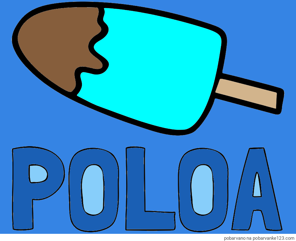 POBARVANA POBARVANKA - Pobarvanka imena POLOA in pobarvanka lučke (sladoled na palčki)