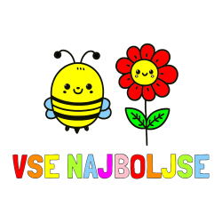 Pobarvana pobarvanka - Pobarvanka imena VSE NAJBOLJŠE in pobarvanka ljubke čebelice in nasmejane rože