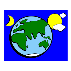 Pobarvana pobarvanka - Pobarvanka planeta Zemlje, lune ter sonca