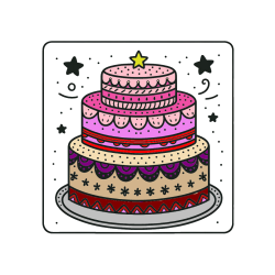 Pobarvana pobarvanka - Pobarvanka slastne torte