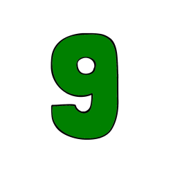 Pobarvana pobarvanka - Pobarvanka številke devet (9)