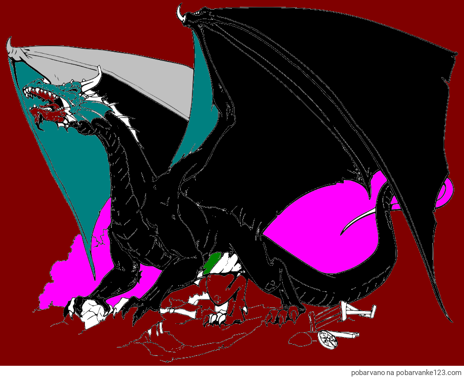 POBARVANA POBARVANKA - Pobarvanka strašnega zmaja