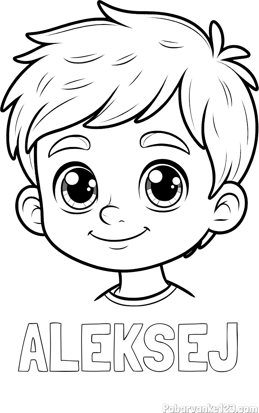 Pobarvanka imena ALEKSEJ in pobarvanka obraza fanta