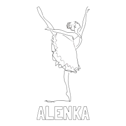 Online izdelana pobarvanka - Pobarvanka imena ALENKA in pobarvanka ljubke baletke