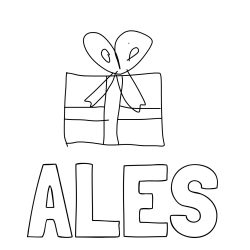 Online izdelana pobarvanka - Pobarvanka imena ALEŠ in darilo