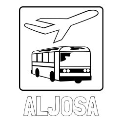 Online izdelana pobarvanka - Pobarvanka imena ALJOŠA in avtobus in letalo