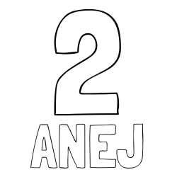 Online izdelana pobarvanka - Pobarvanka imena ANEJ in pobarvanka številke dva