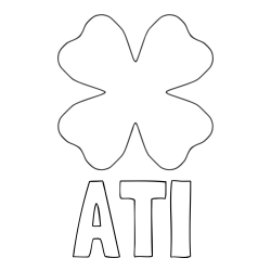 Online izdelana pobarvanka - Pobarvanka imena ATI in pobarvanka štiriperesna deteljica