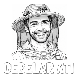 Online izdelana pobarvanka - Pobarvanka imena ČEBELAR ATI in pobarvanka veselega čebelarja