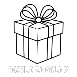 Pobarvanka imena DARILO ZA GALA 7 in pobarvanka preprostega darila