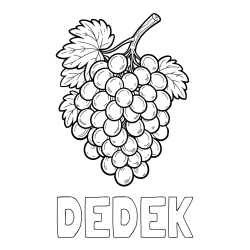 Online izdelana pobarvanka - Pobarvanka imena DEDEK in pobarvanka velikega grozdja