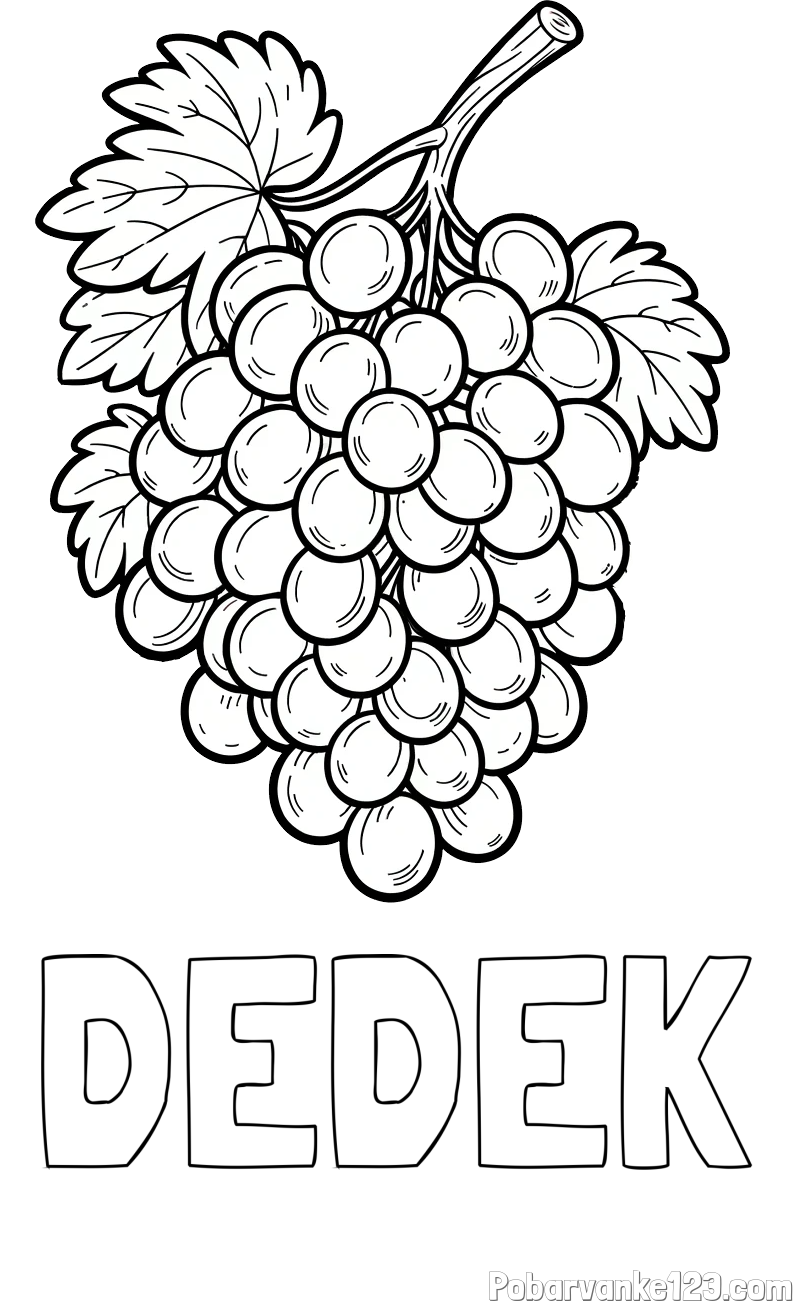 Pobarvanka imena DEDEK in pobarvanka velikega grozdja