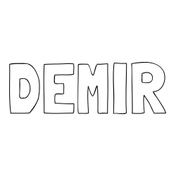 Online izdelana pobarvanka - Pobarvanka imena DEMIR