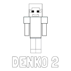 Online izdelana pobarvanka - Pobarvanka imena DENKO 2 in pobarvanka Minecraft glavnega junaka