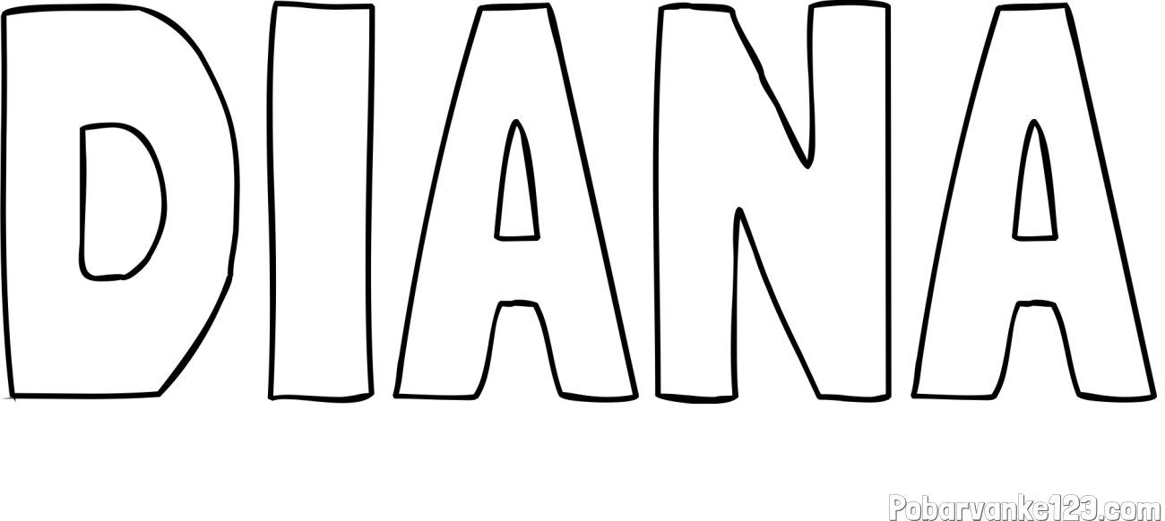 Pobarvanka imena DIANA