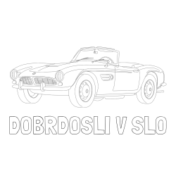 Online izdelana pobarvanka - Pobarvanka imena DOBRDOSLI V SLO in pobarvnaka starega BMW