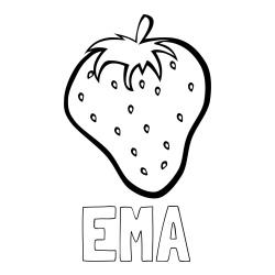 Online izdelana pobarvanka - Pobarvanka imena EMA in pobarvanka sočne jagode