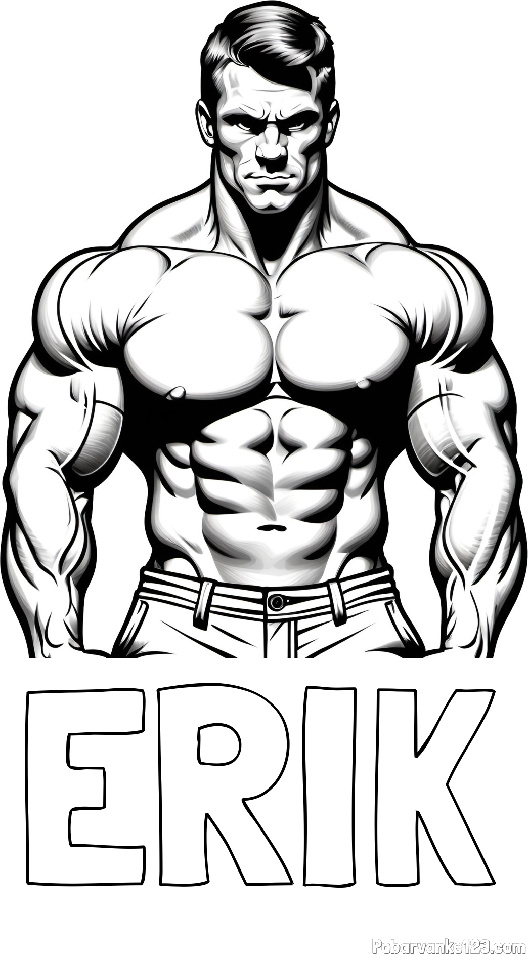 Pobarvanka imena ERIK in pobarvanka bodybuilder-ja