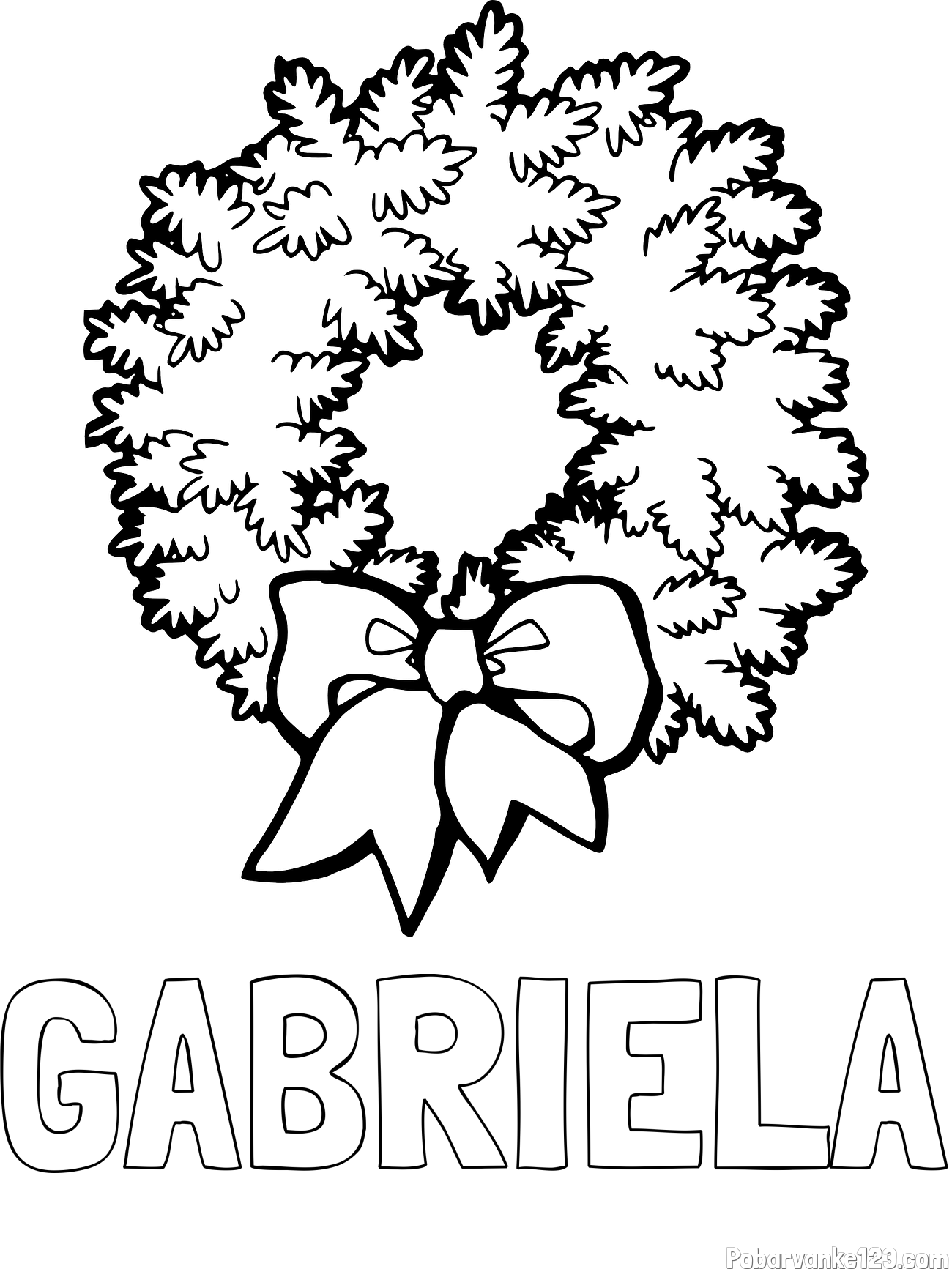 Pobarvanka imena GABRIELA in adventni venček