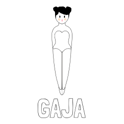 Online izdelana pobarvanka - Pobarvanka imena GAJA in enostavna pobarvanka baletke