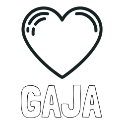 Online izdelana pobarvanka - Pobarvanka imena GAJA in pobarvanka lepega srčka